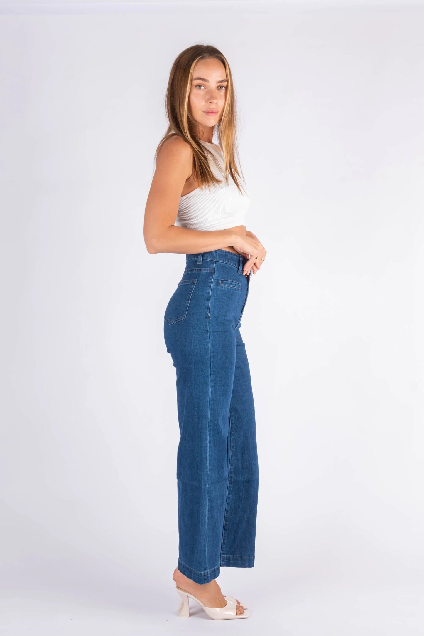 Adeline Stretch Wide Leg Jeans